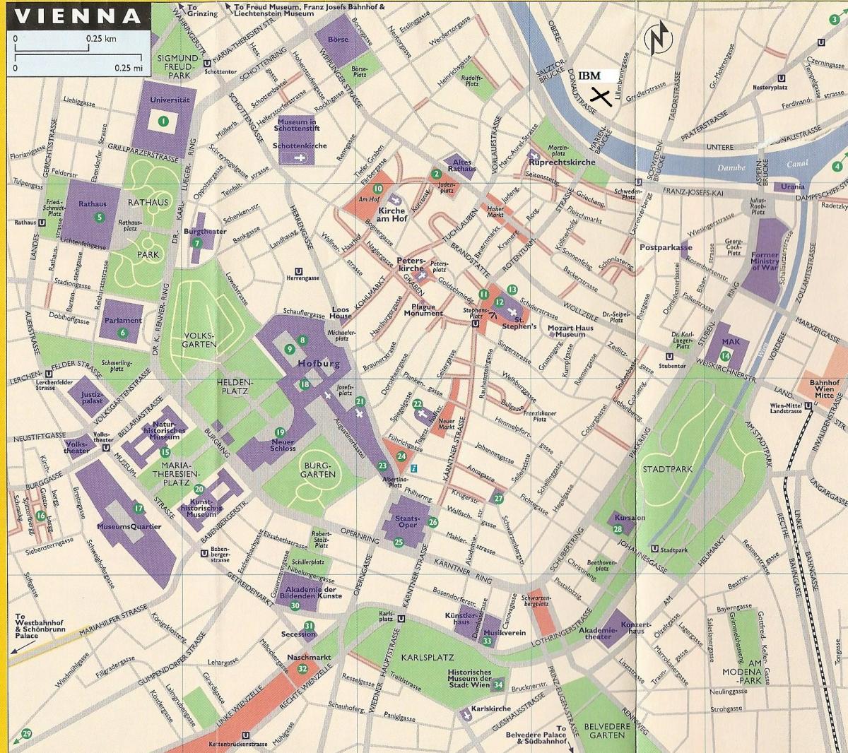 Bản đồ của các cửa hàng ở Vienna 