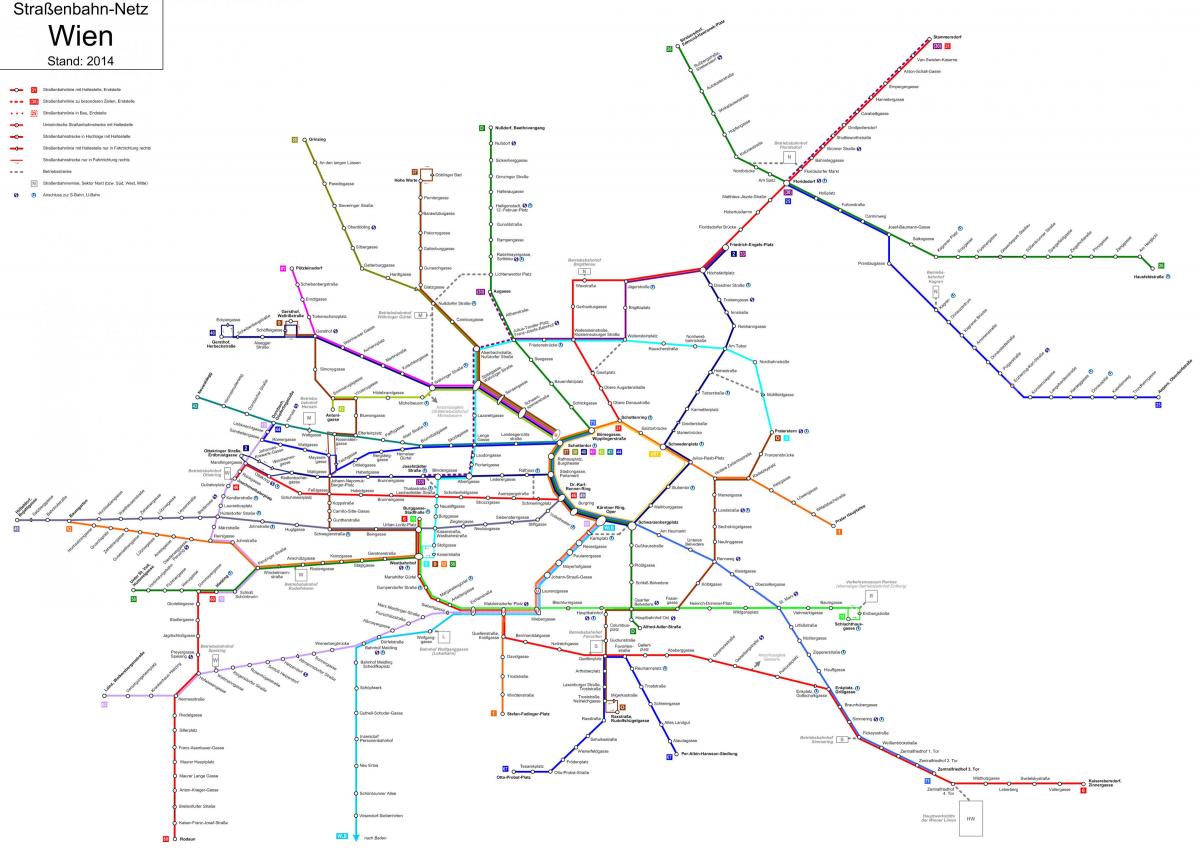 Vienna đường xe điện d bản đồ