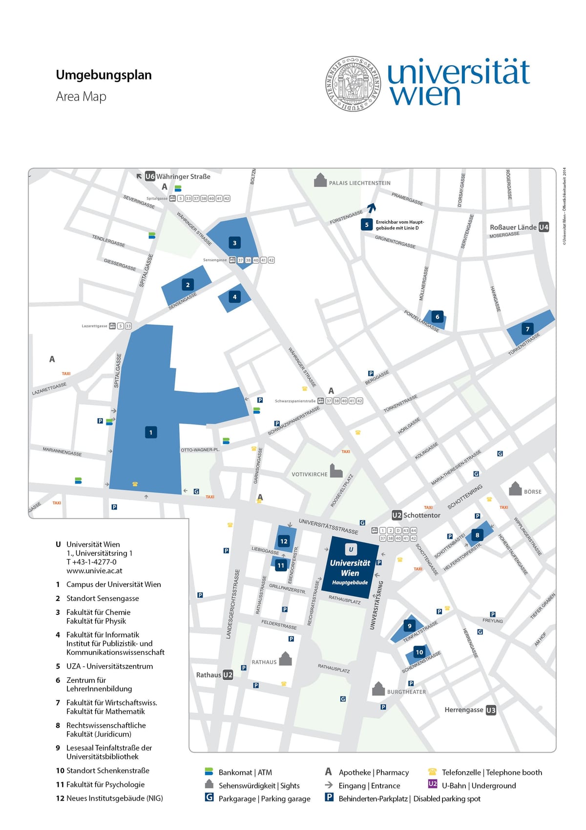 Bản đồ của đại học Vienna