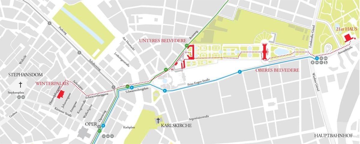 Bản đồ của belvedere Vienna