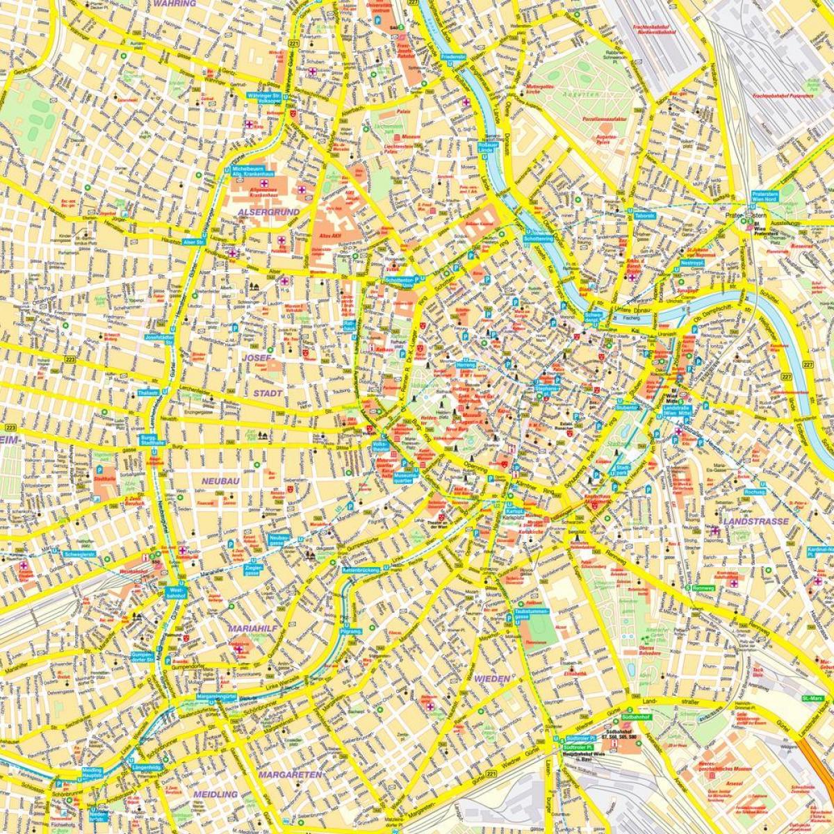 Vienna bên trong bản đồ thành phố