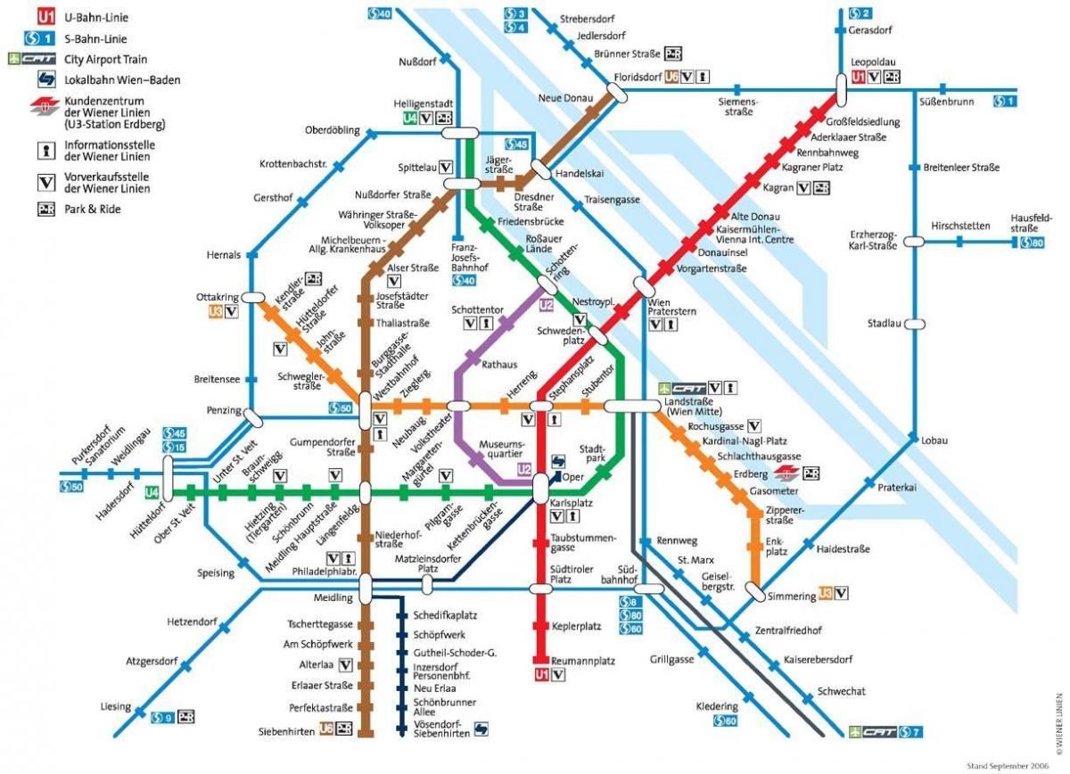 Vienna tàu điện ngầm bản đồ đầy đủ kích thước