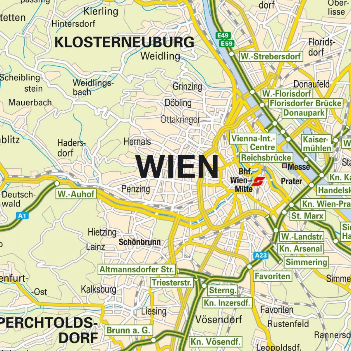 Vienna điểm quan tâm bản đồ