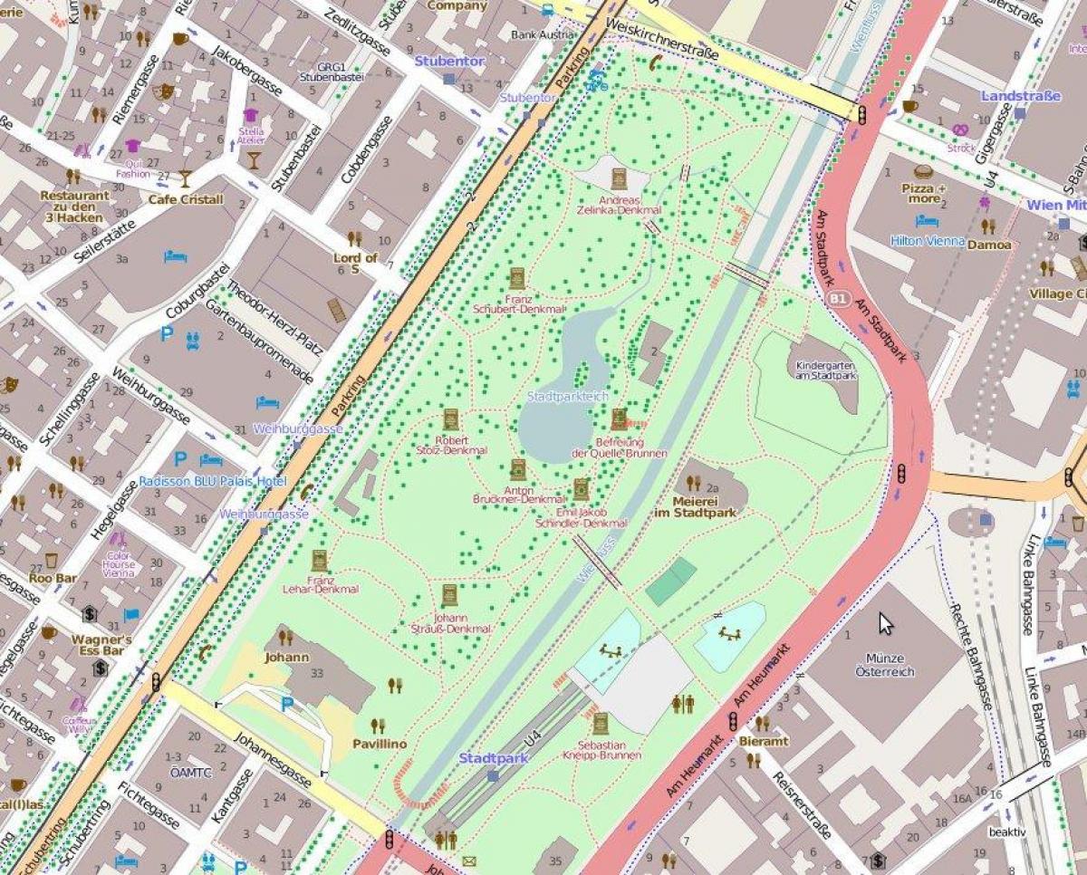Bản đồ của stadtpark Vienna