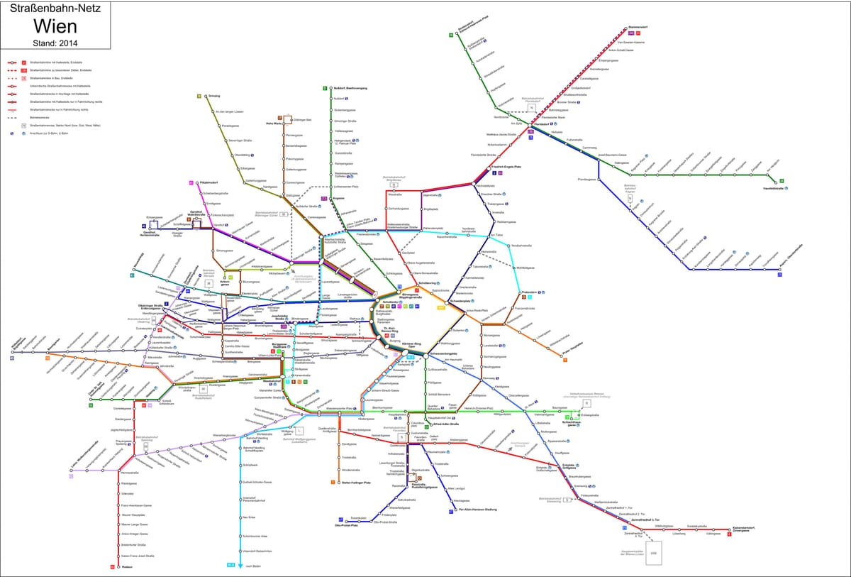 Vienna strassenbahn bản đồ