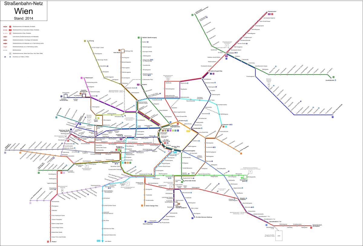 Vienna strassenbahn bản đồ