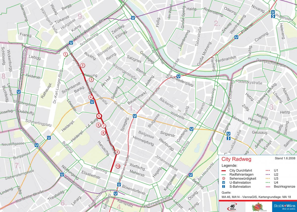 Vienna xe đạp bản đồ