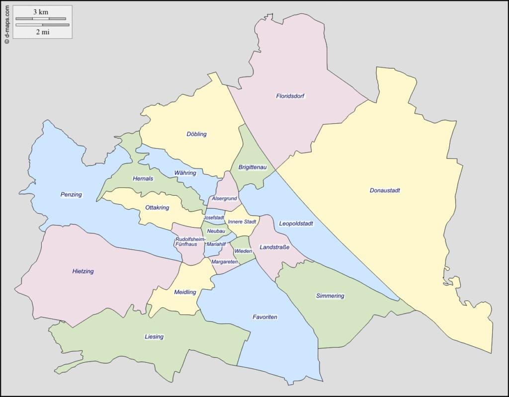 Vienna khu vực bản đồ