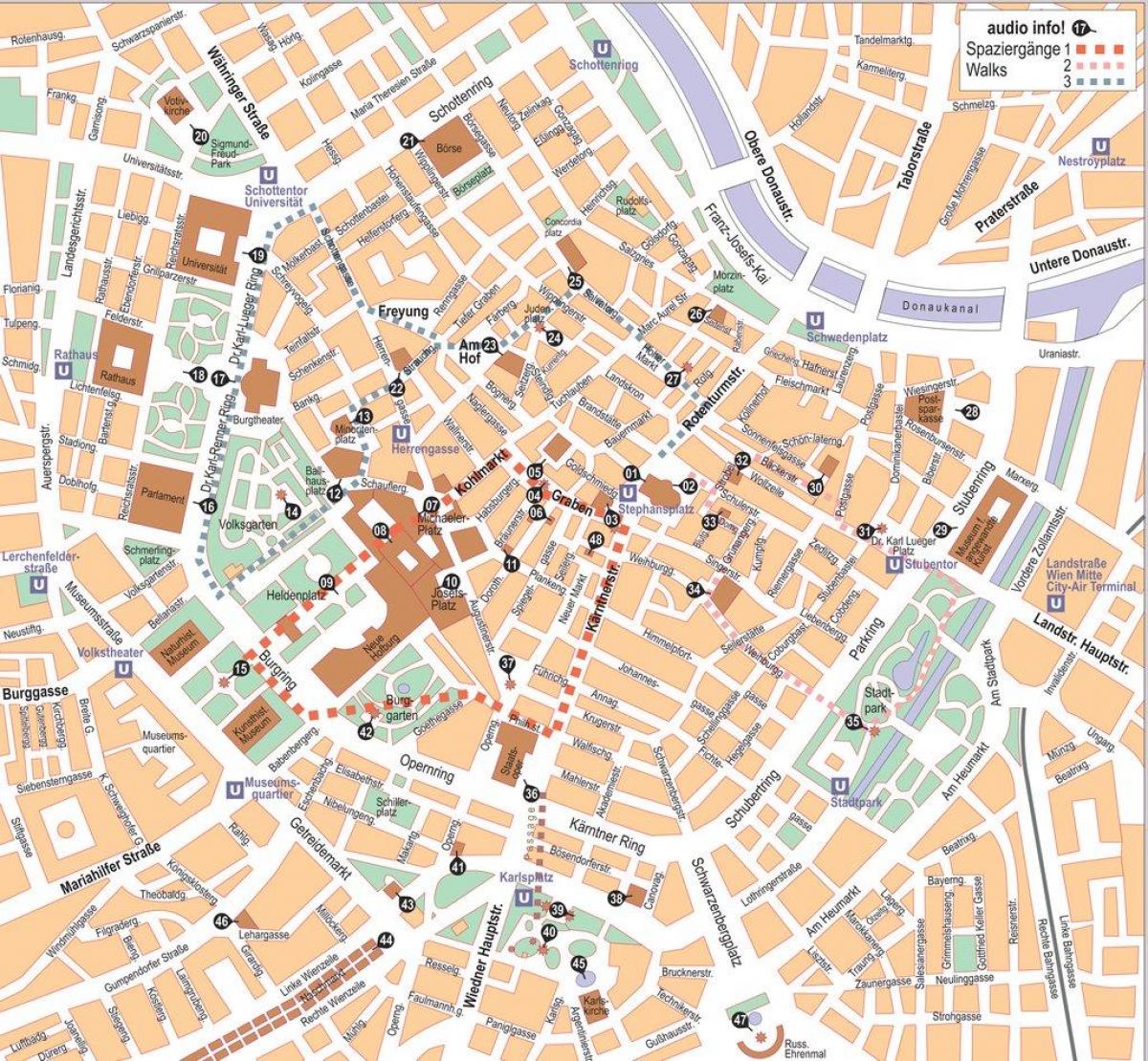 Vienna Áo trung tâm thành phố, bản đồ