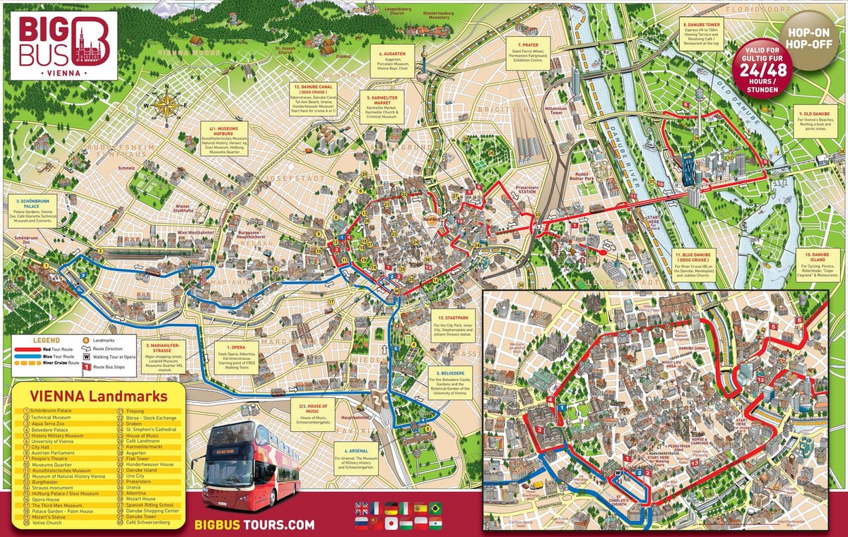 xe buýt lớn tour Vienna bản đồ