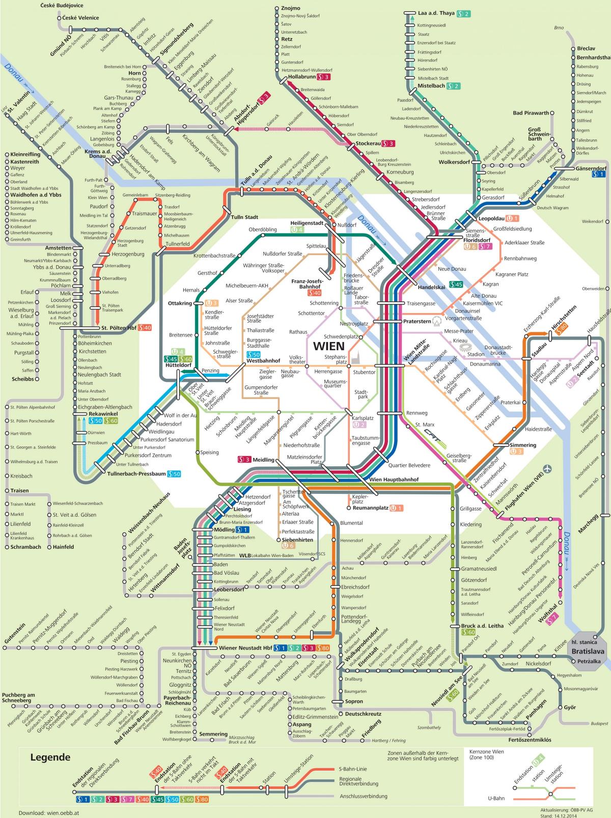 Bản đồ của Vienna s7 đường