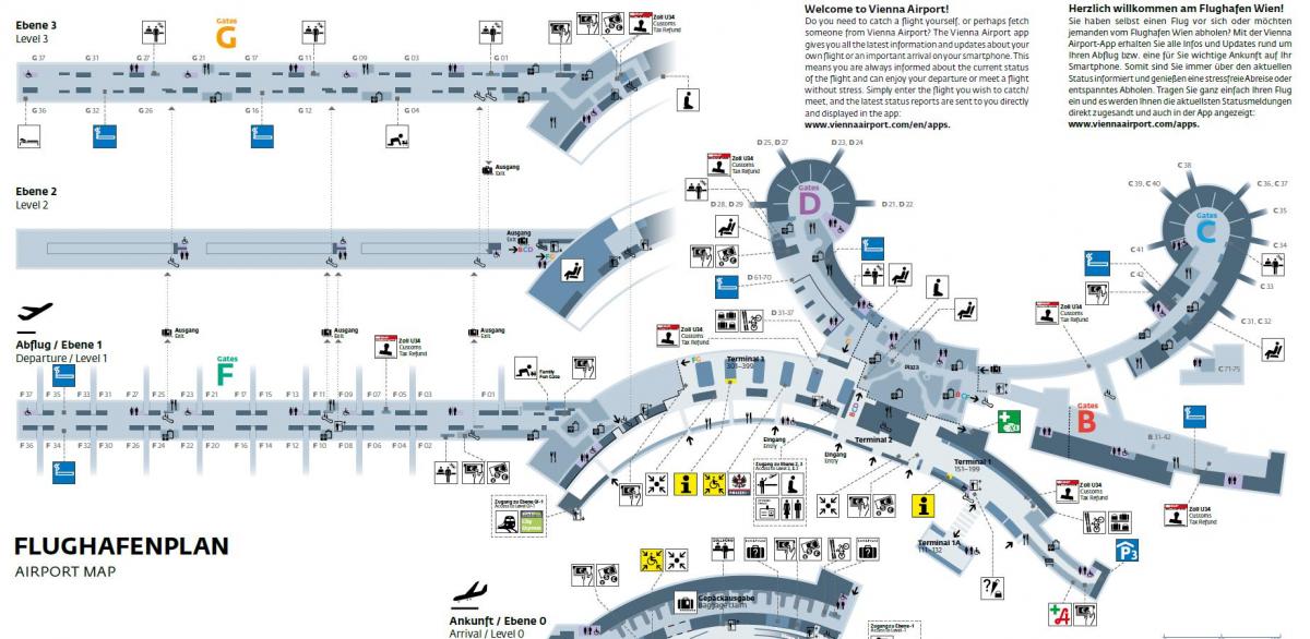 Vienna Áo sân bay bản đồ