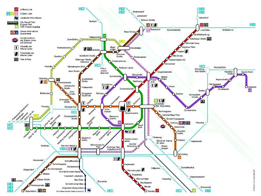 Vienna ga tàu điện ngầm bản đồ