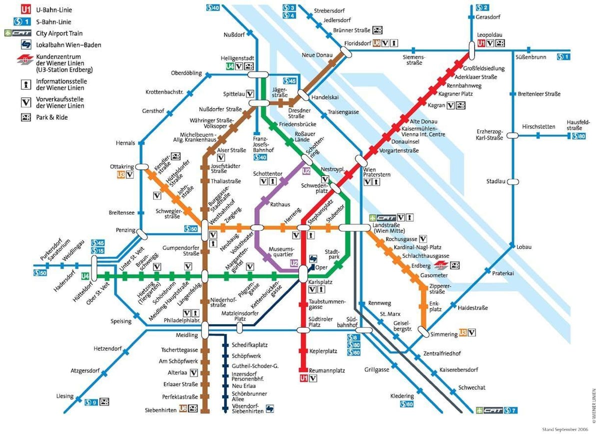 Vienna Áo tàu điện ngầm bản đồ
