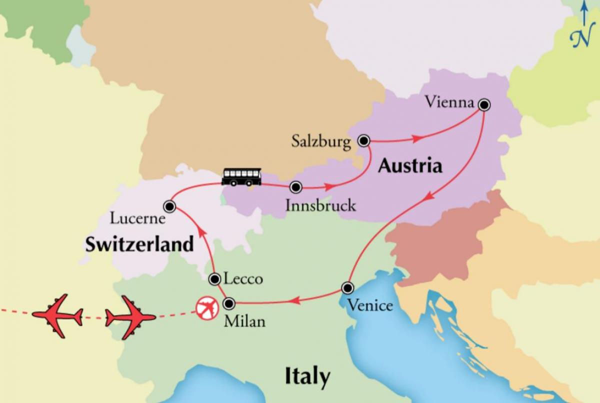 Bản đồ của Vienna switzerlan