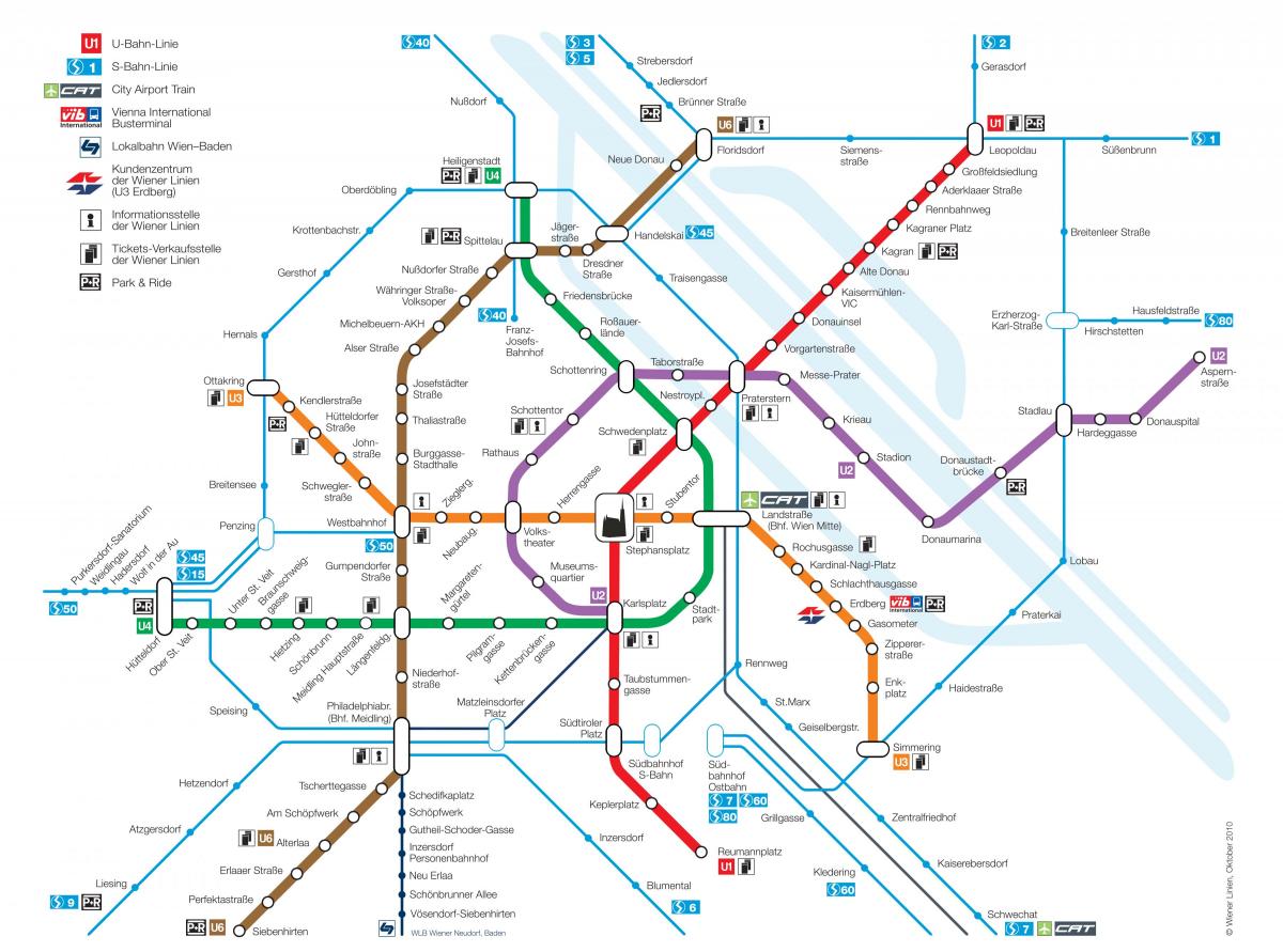 Vienna Áo tàu điện ngầm bản đồ