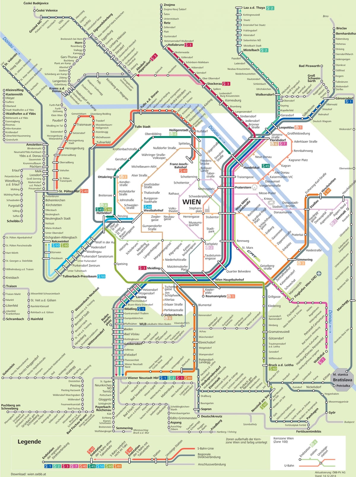 Vienna bản đồ giao thông thành phố