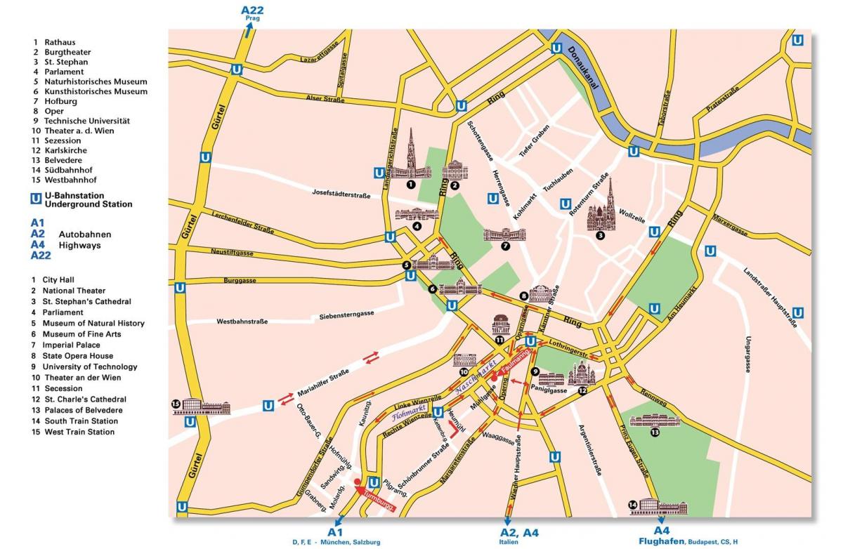 Bản đồ của Vienna vòng đường 