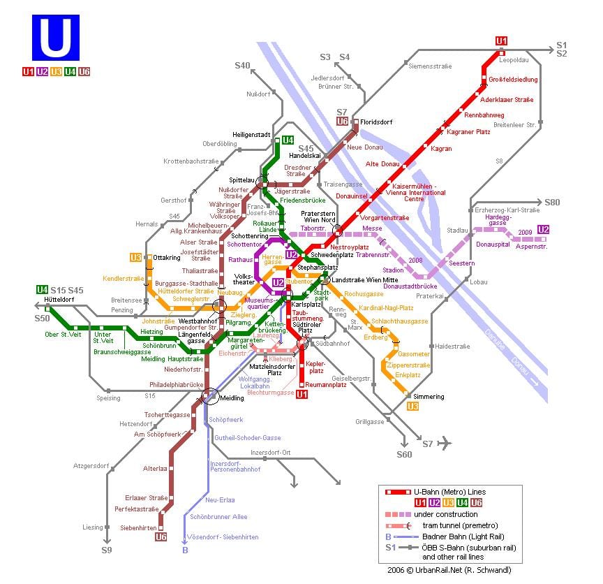 Bản đồ của Vienna xe điện