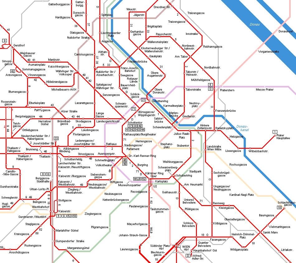 Vienna đào tạo bản đồ
