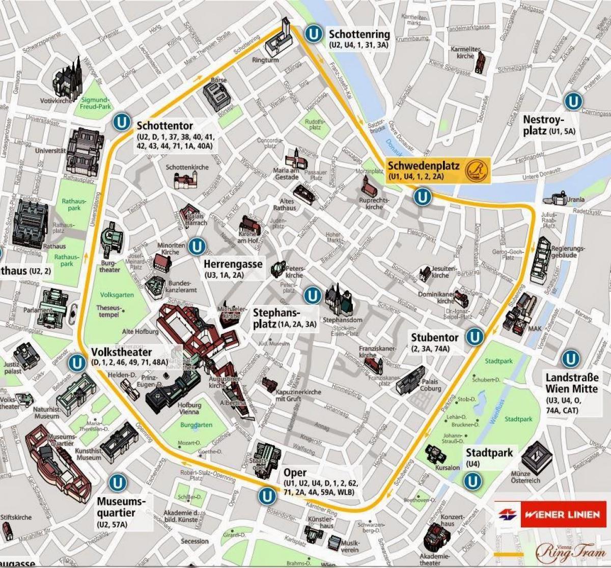 Vienna xe điện bản đồ 2016