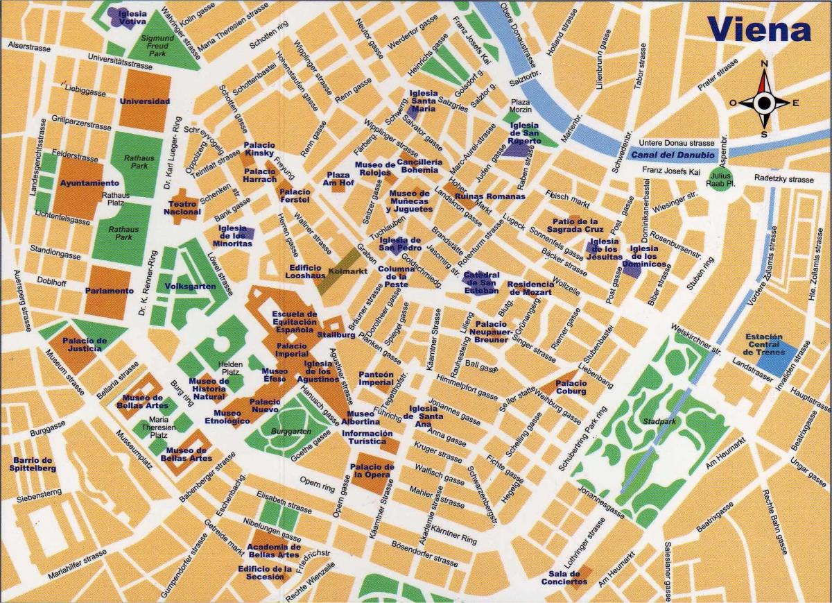 Bản đồ của đường phố trung tâm Vienna