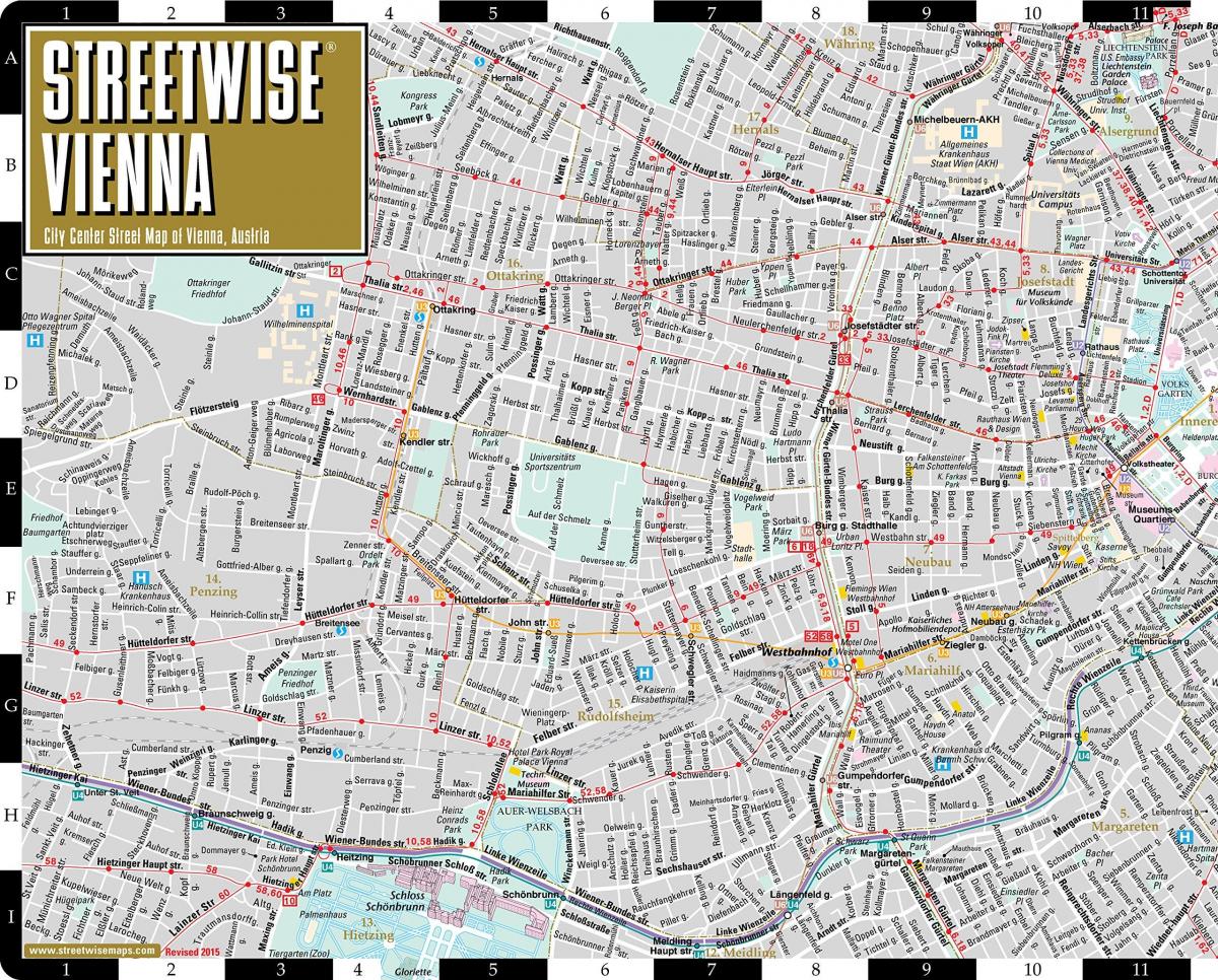đường phố, bản đồ của Vienna Áo