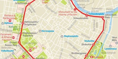 Vienna vòng tuyến đường xe điện bản đồ