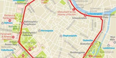Vienna vòng tuyến đường xe điện bản đồ