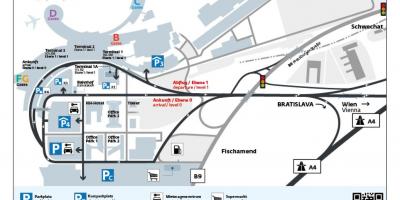 Bản đồ của sân bay Vienna bãi đậu xe